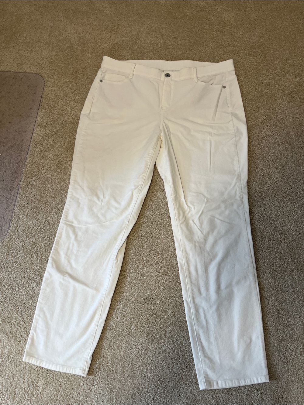 J Jill cream corduroy elastic waist pants